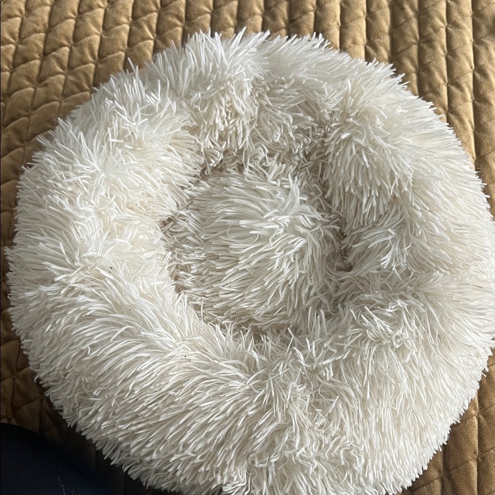 Fluffy White Pet Bed